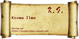 Kozma Ilma névjegykártya